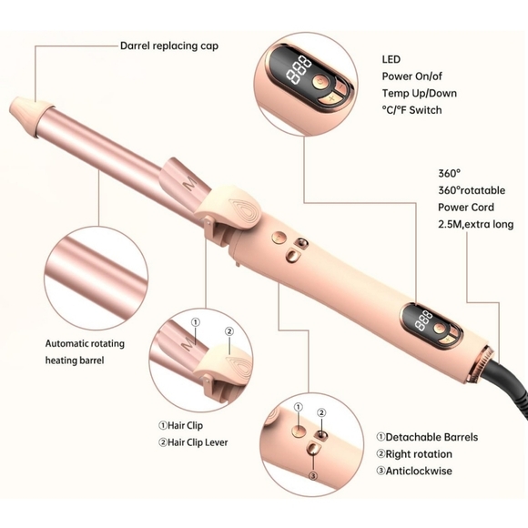 ๐ฃ 2024 1.1 inch Automatic Rotating Curling Styling Wand  ๐ง๐ผ LED Display ๐๐ - Picture 5 of 7